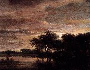 Jacob Isaacksz. van Ruisdael Woodland Scene with Lake oil painting artist